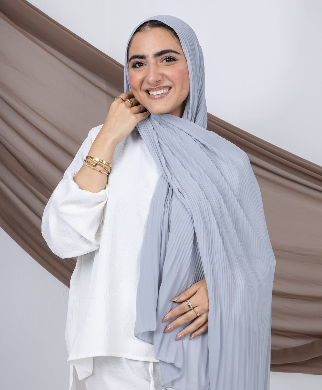 Pleated Chiffon Scarf