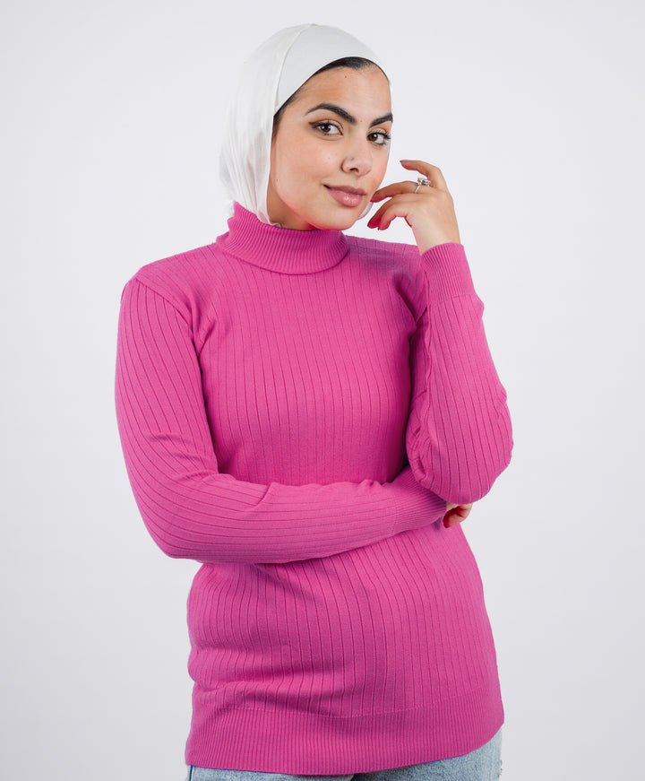 Wide Ribbed Basic Pullover