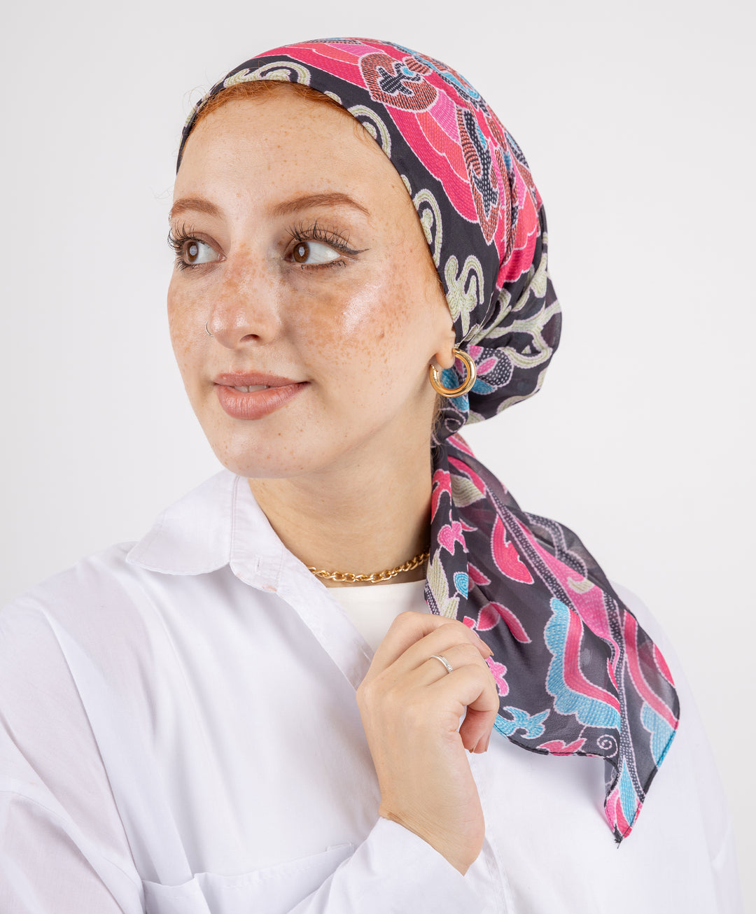 Printed Square Chiffon Scarf