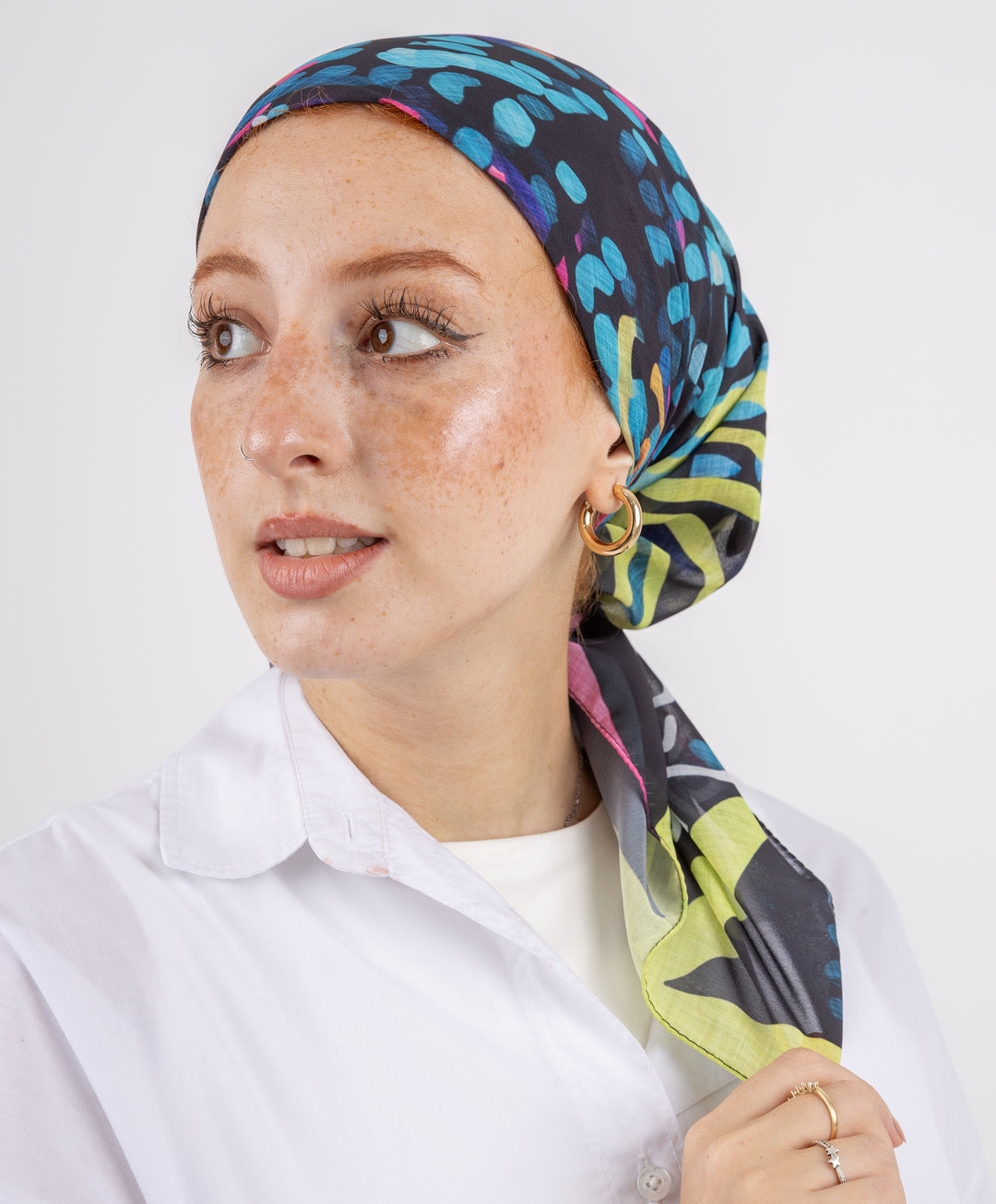 Printed Square Chiffon Scarf