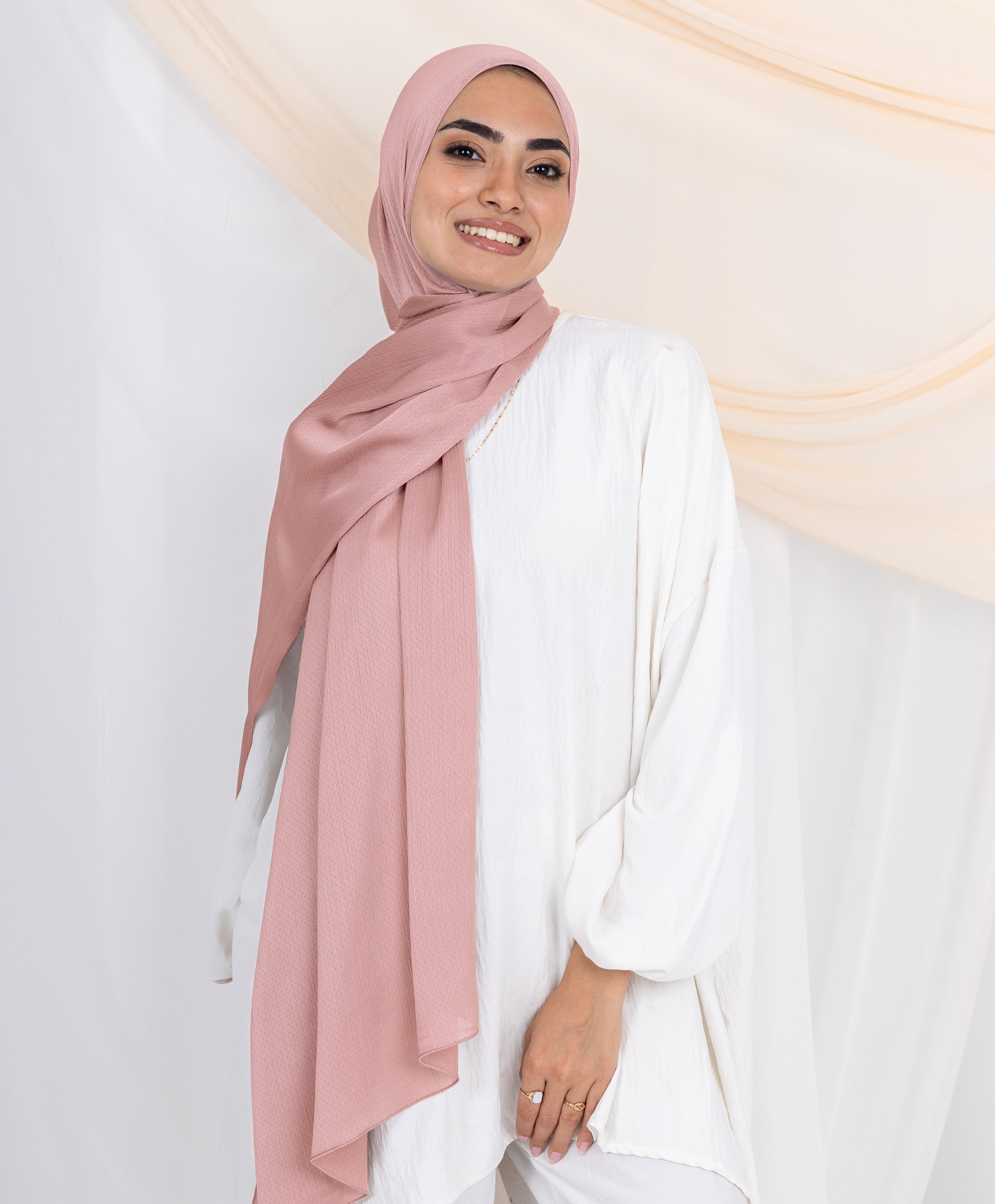 【LOULOUSEOUL】Pearl Dot Dress (Scarf Set / Ivory) Dots Crinkle Silk Scarf – Le Voile