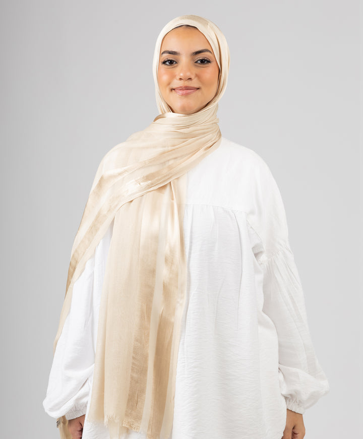 Glowy Satin Linen Scarf