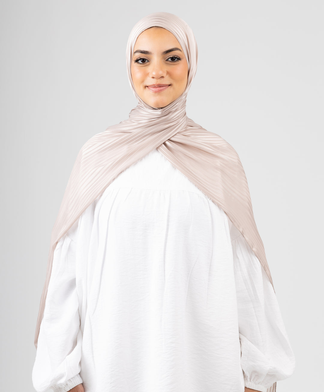Linear Satin Chiffon Scarf