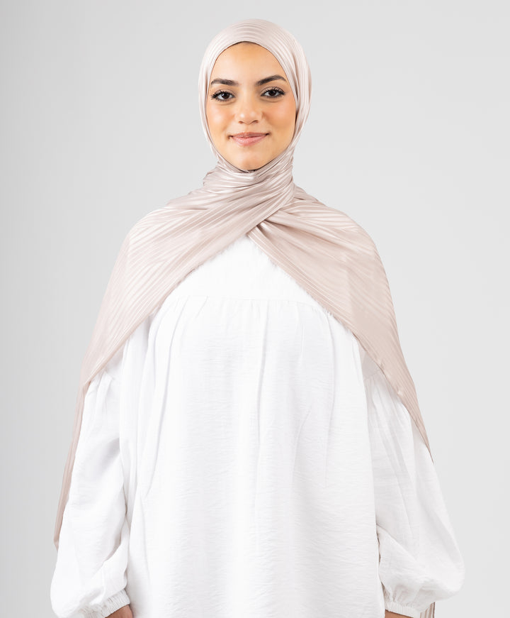 Linear Satin Chiffon Scarf