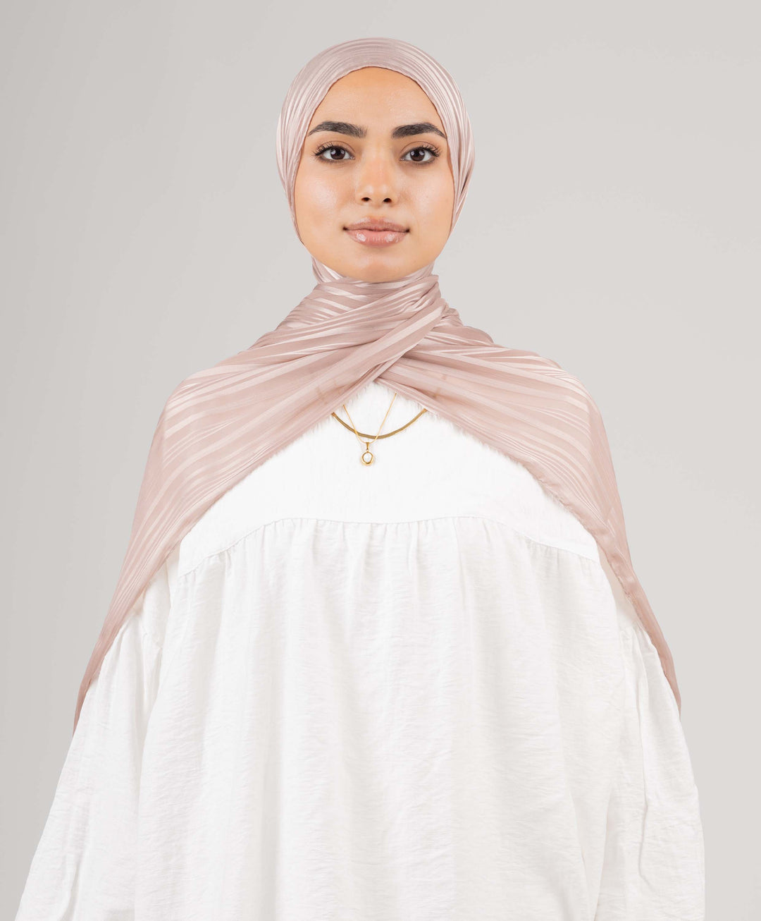 Striped Satin Chiffon Scarf