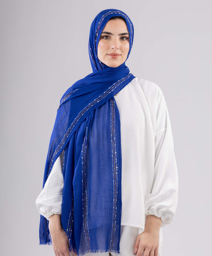 Embroidered Linen Scarf