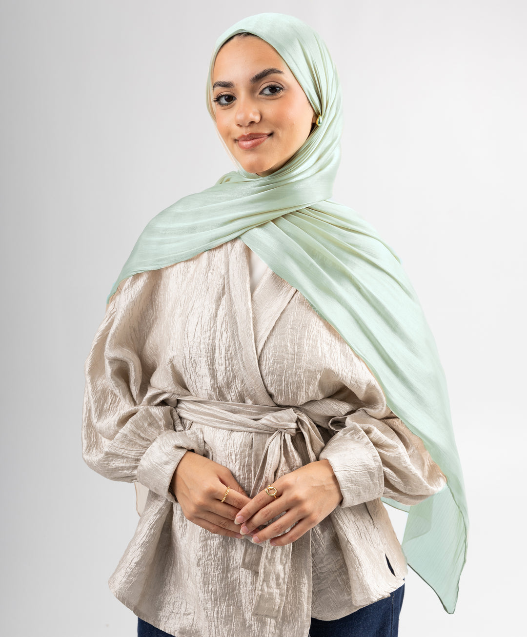 Organza Crinkle Satin Scarf