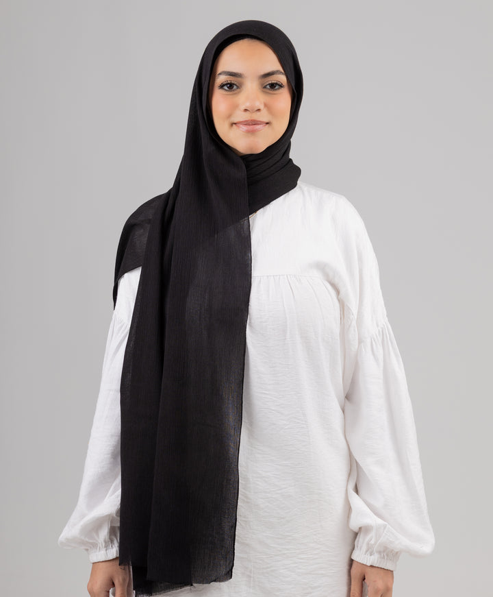 Foggy Marble Tassels Cotton Scarf