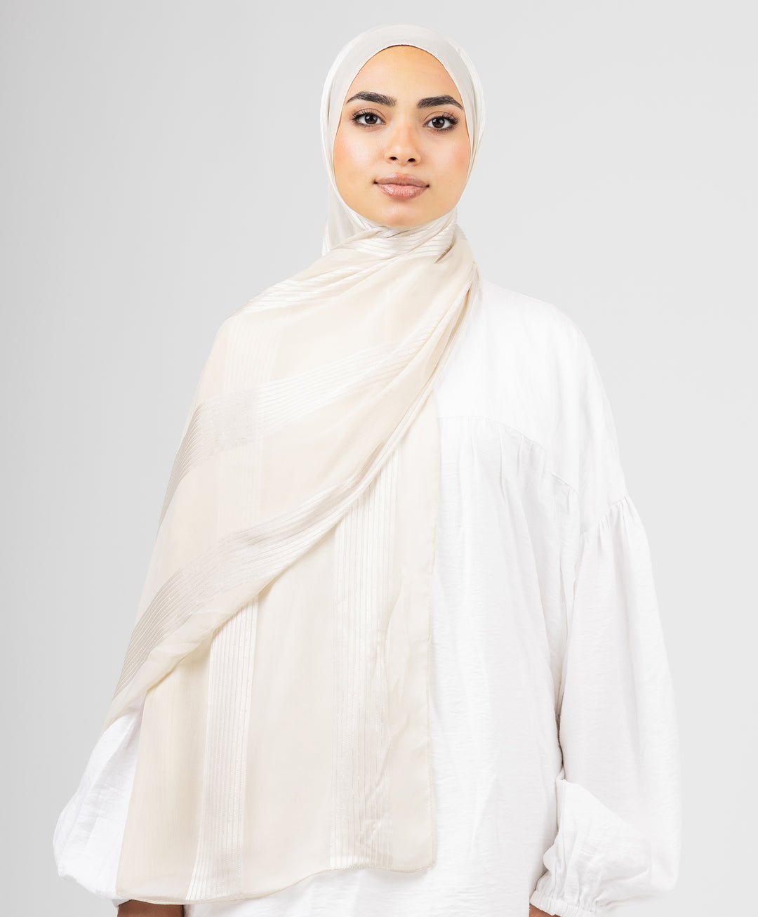 Glittery Crinkle Satin Chiffon Scarf