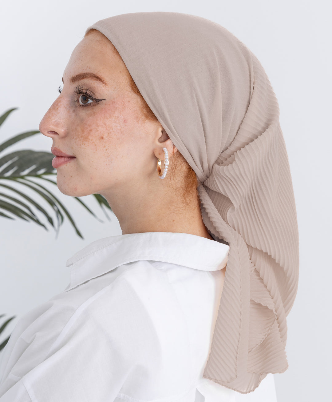 Pleated Plain Square Scarf