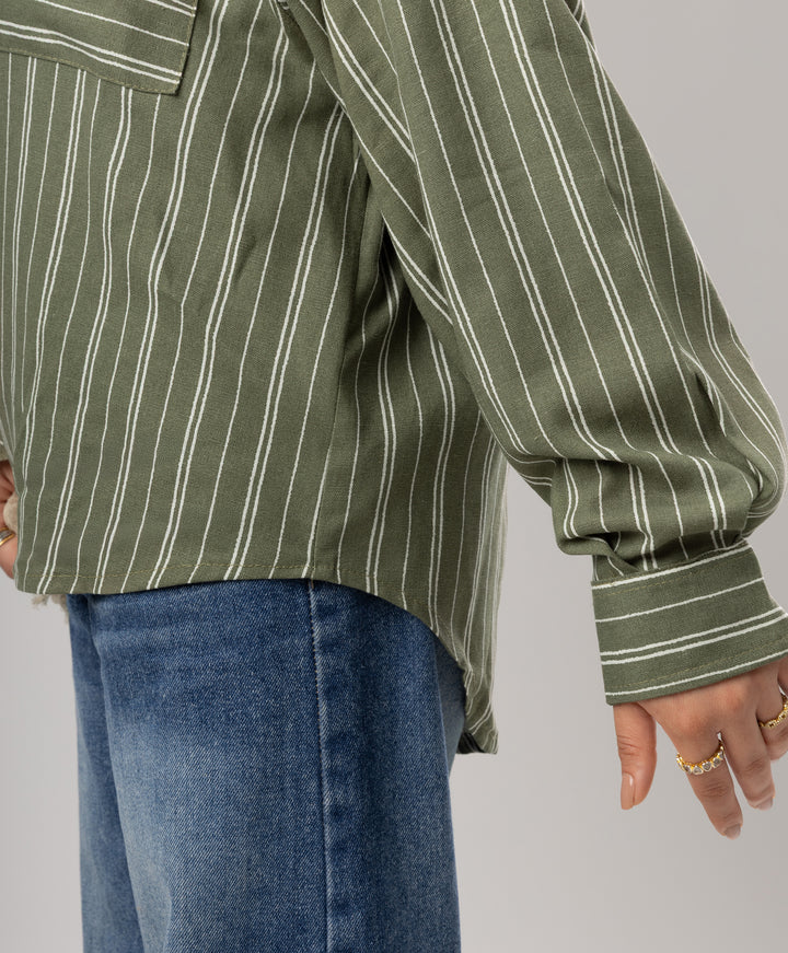 Ruffle Linen Shirt