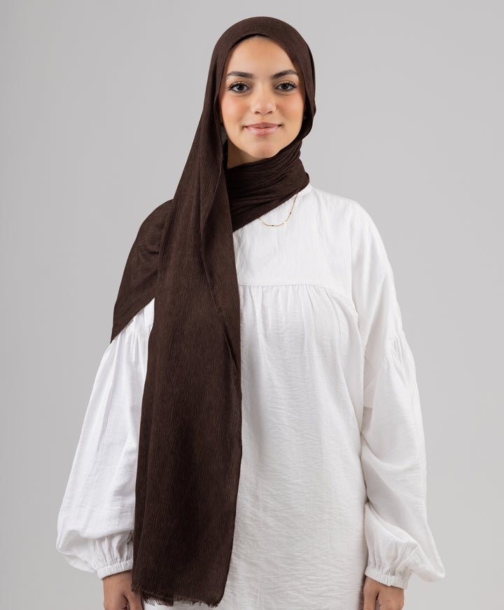 Foggy Marble Tassels Cotton Scarf