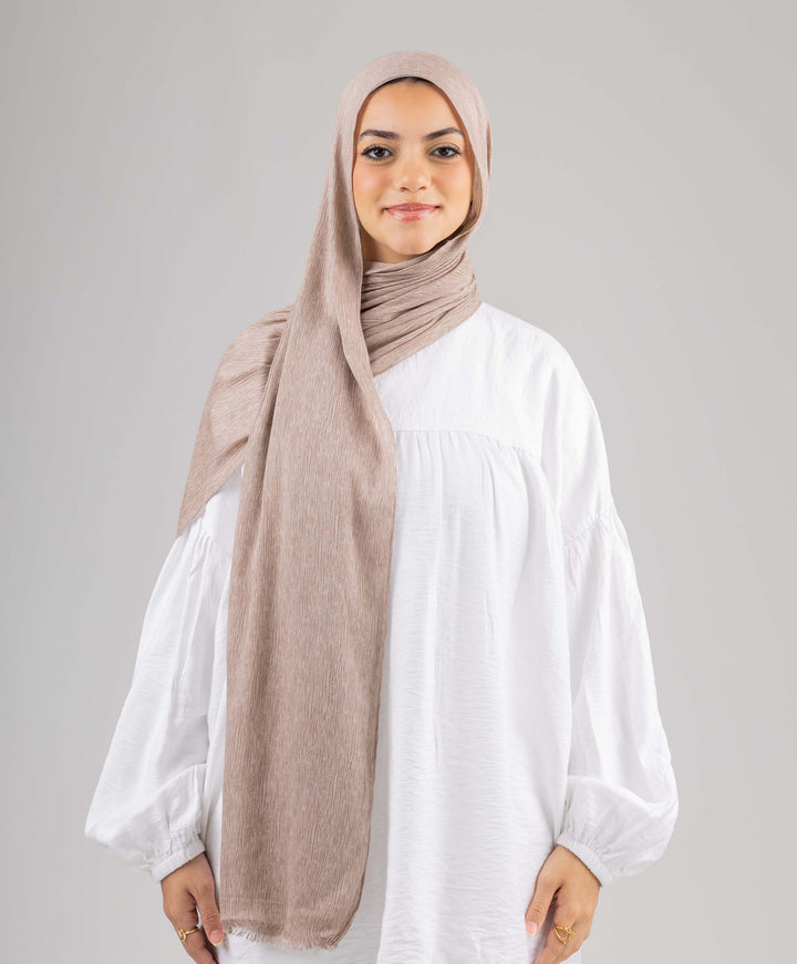 Foggy Marble Tassels Cotton Scarf