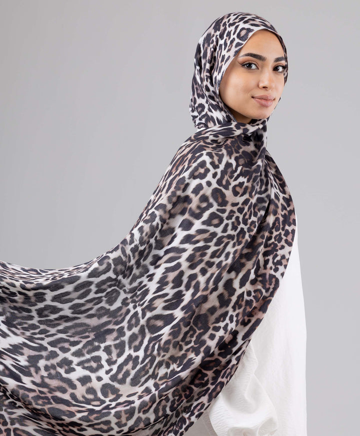 Ash Leopard Modal Scarf