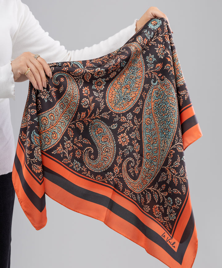 Printed Satin Square Scarf