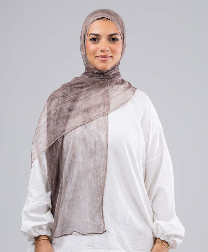 Lined Marble Chiffon Scarf