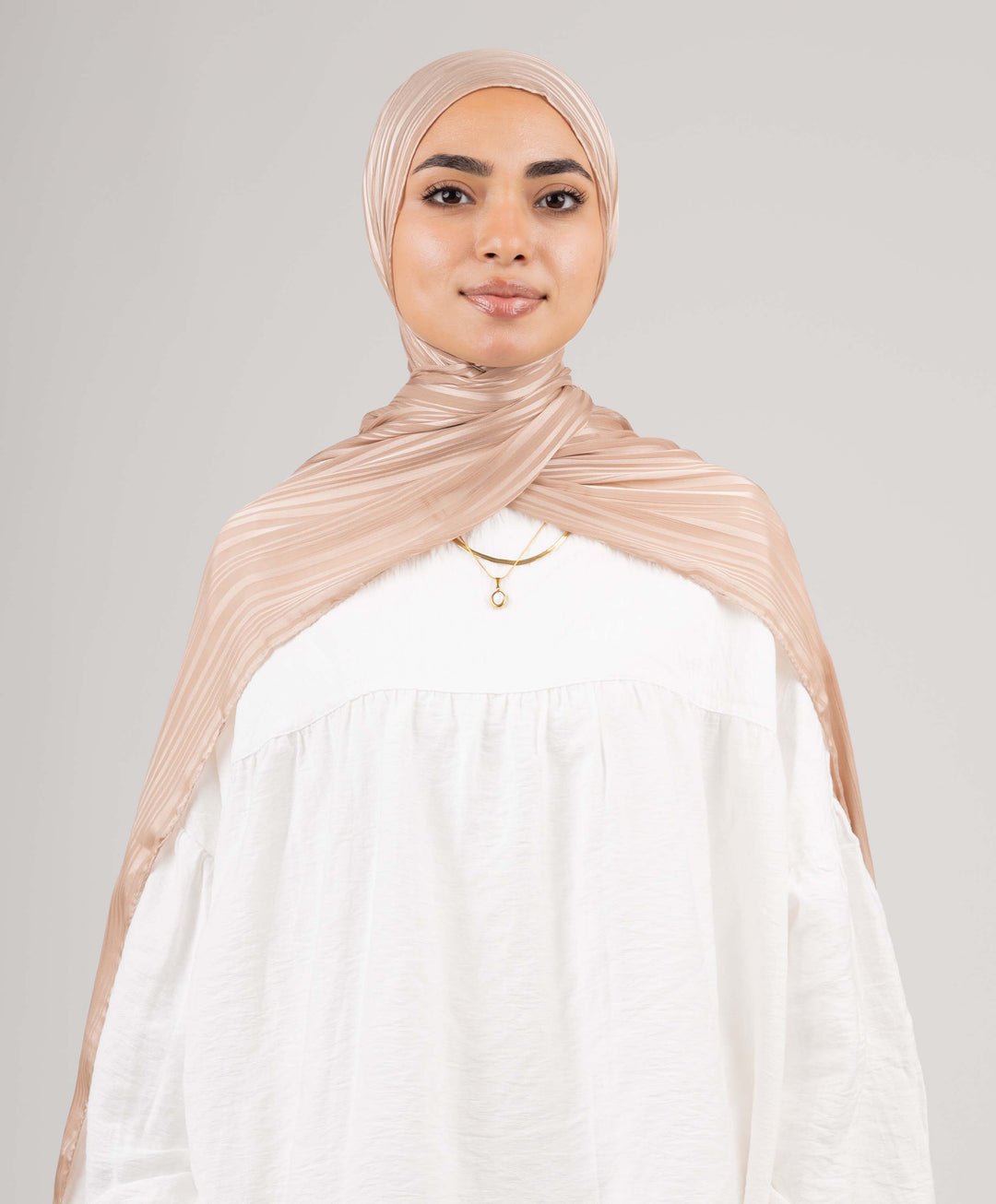 Striped Satin Chiffon Scarf