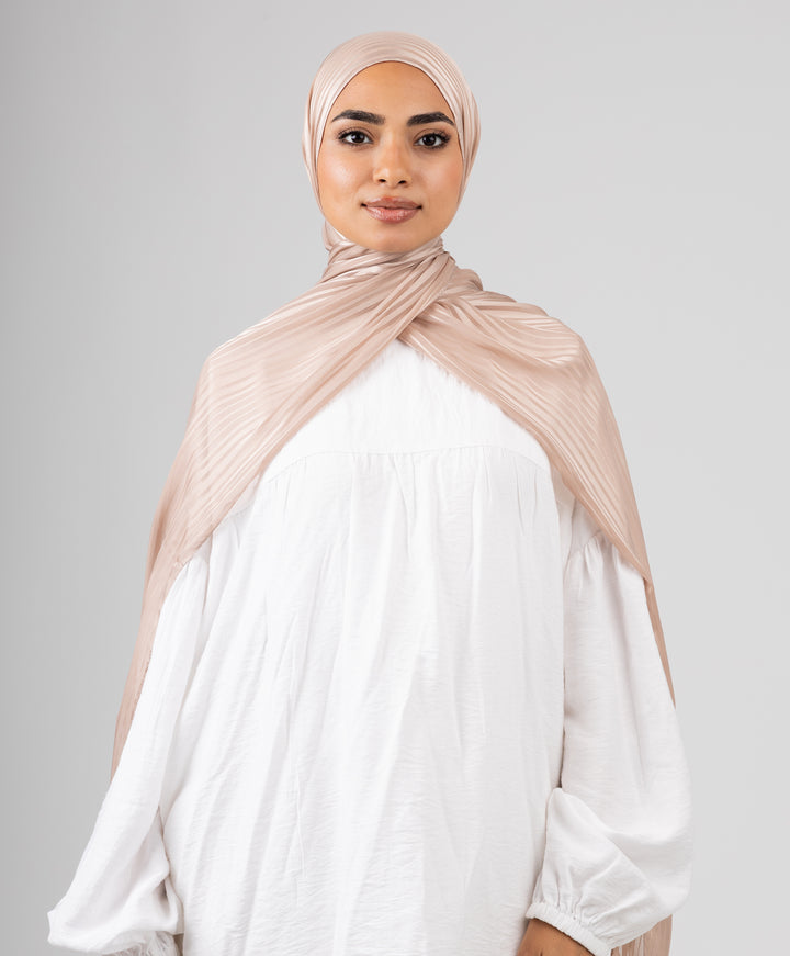 Linear Satin Chiffon Scarf