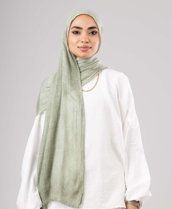 Fuzzy Linen Marble Scarf