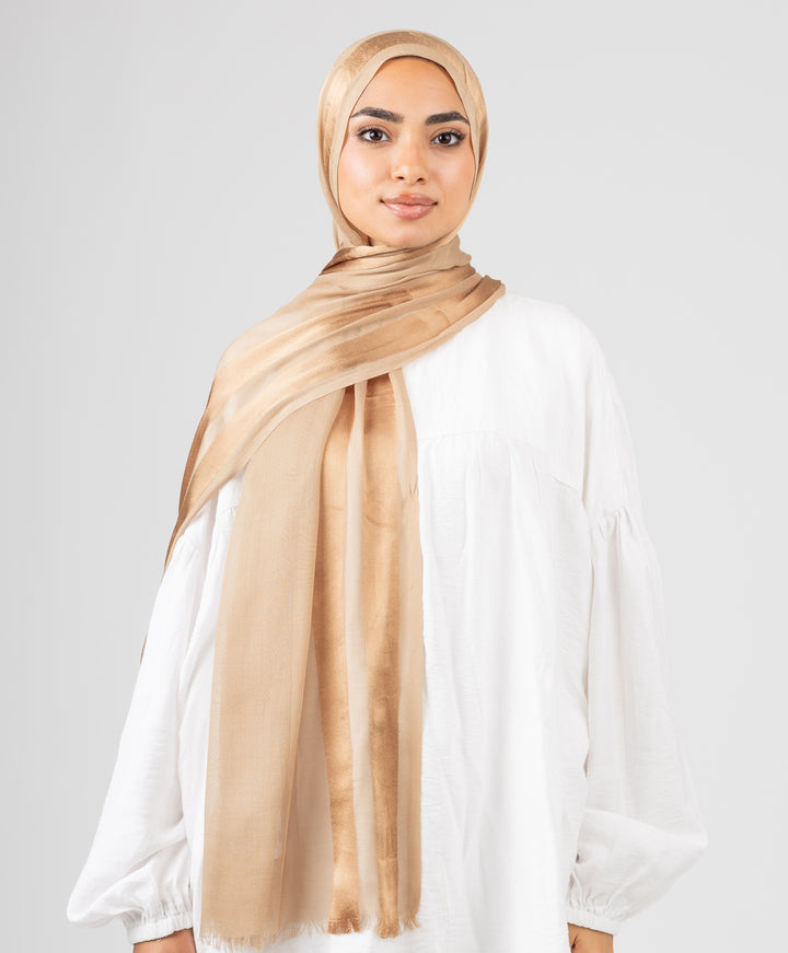 Glowy Satin Linen Scarf