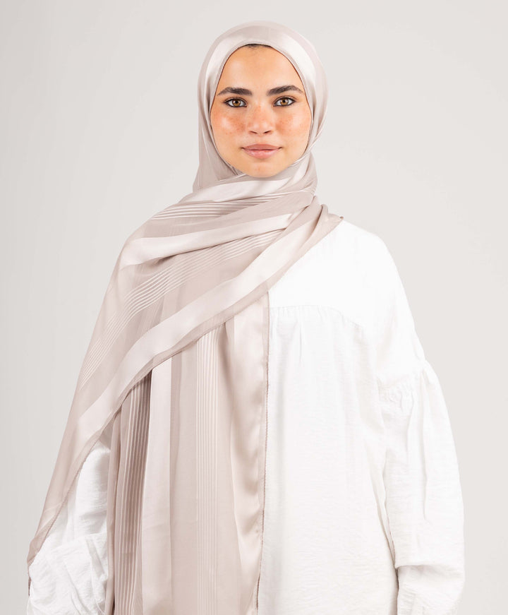 Stately Satin Chiffon Scarf