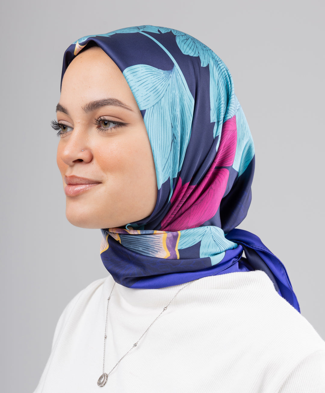 Printed Satin Square Scarf