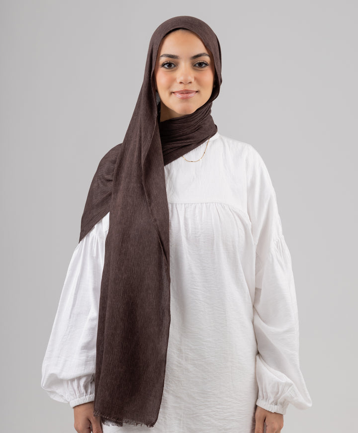 Foggy Marble Tassels Cotton Scarf