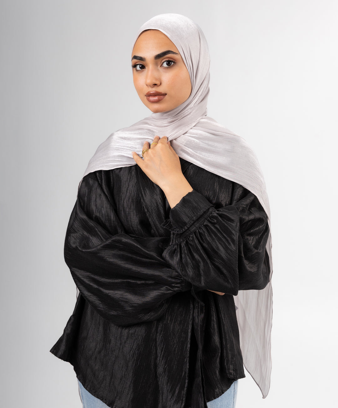 Organza Crinkle Satin Scarf