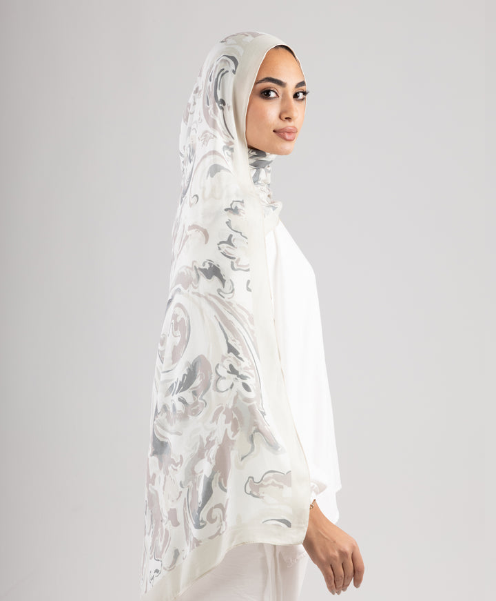Ivory Marble Modal Scarf