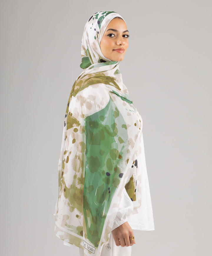 Verdant Chiffon Scarf