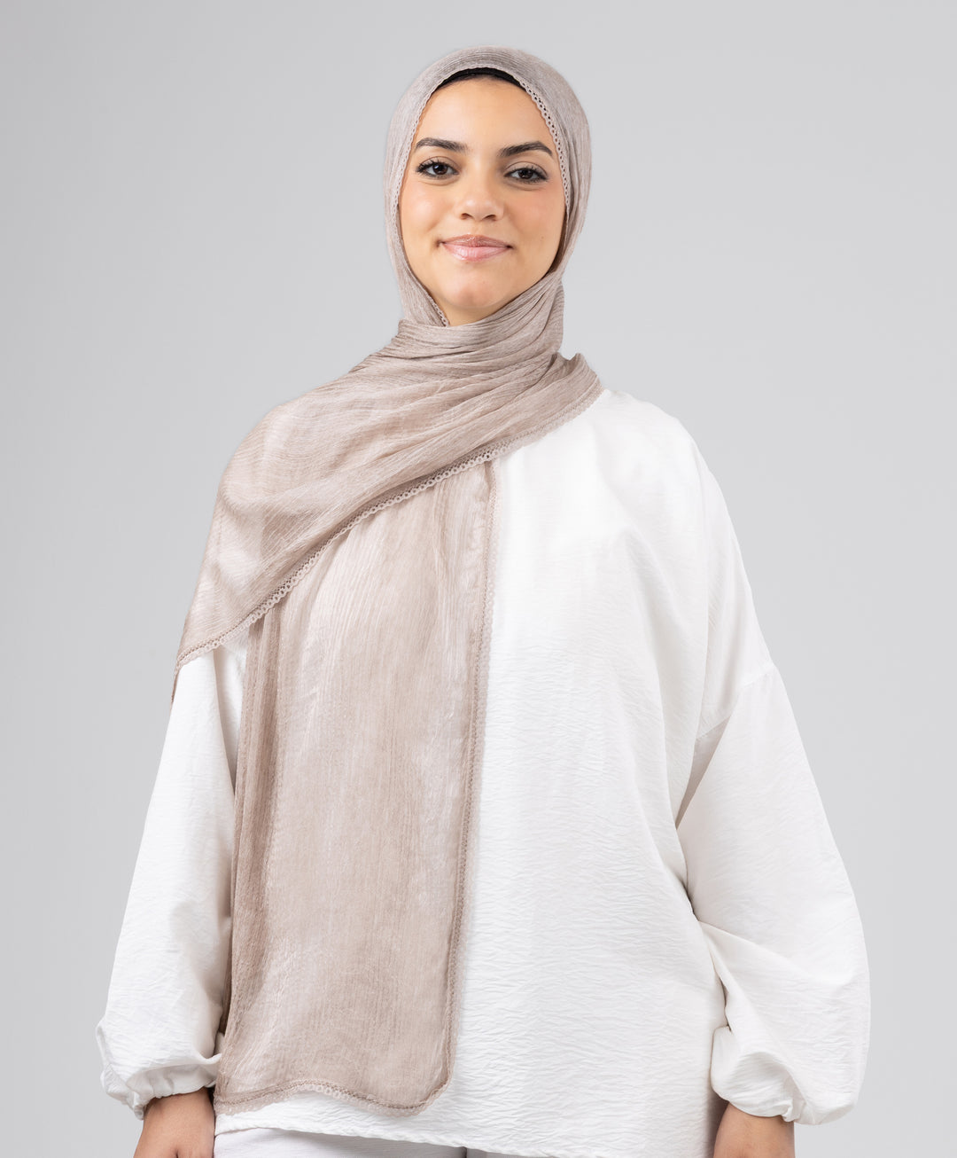 Lace Plain Cotton Scarf