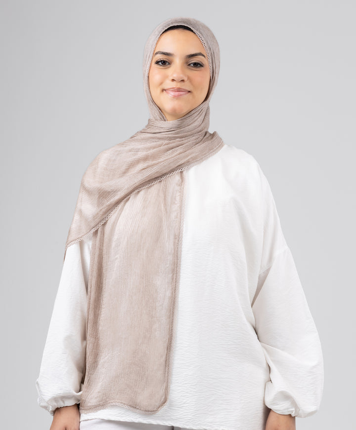Lace Plain Cotton Scarf