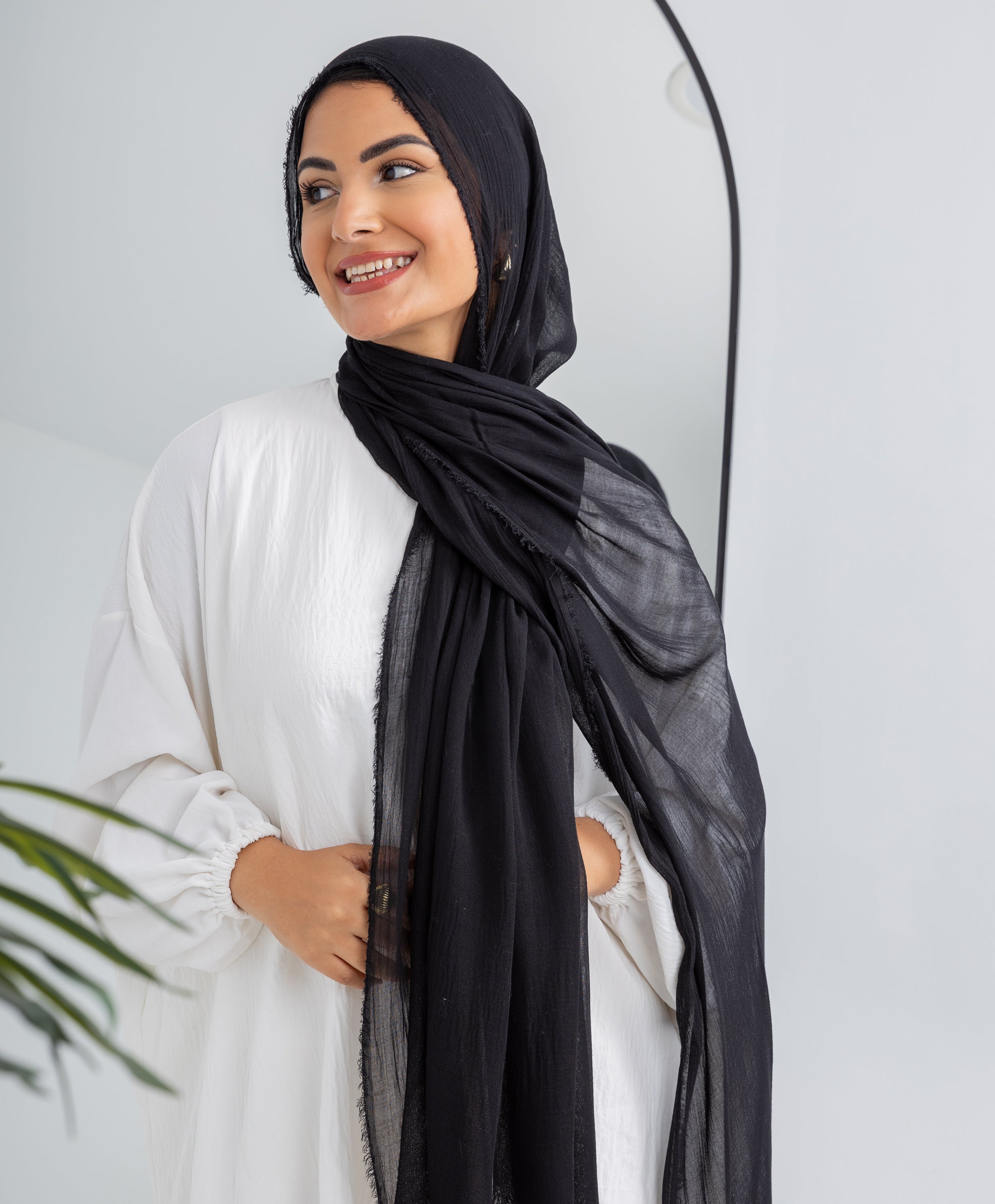Black voile scarf discount