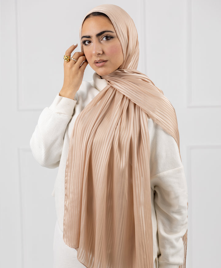 Linear Satin Chiffon Scarf