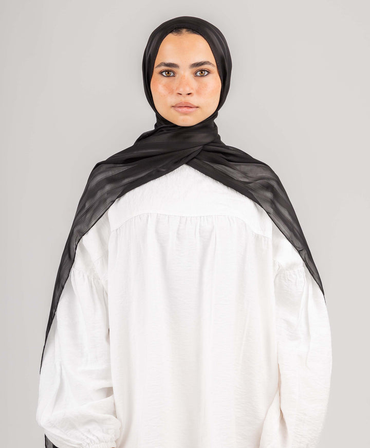 Dainty Satin Chiffon Scarf