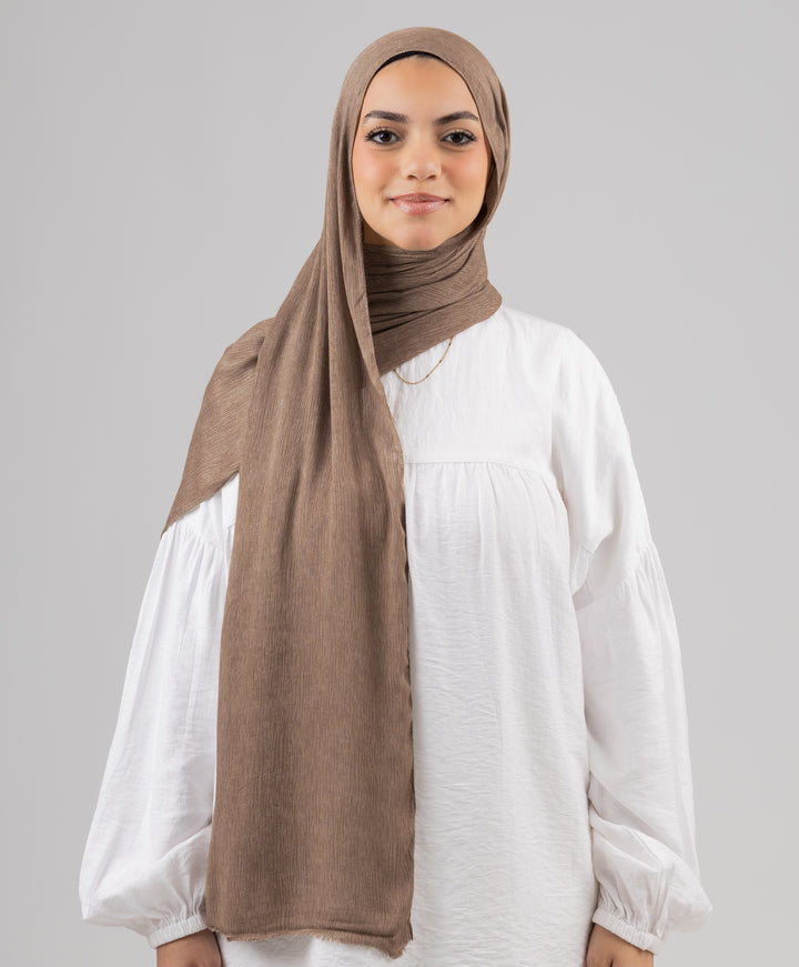 Foggy Marble Tassels Cotton Scarf