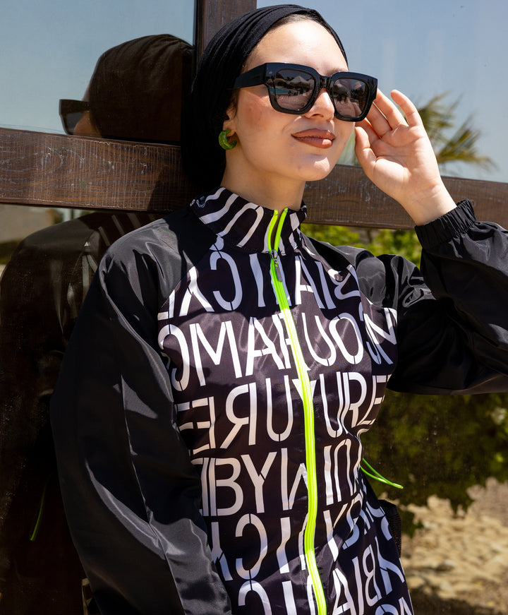 Letters Printed Modest Burkini