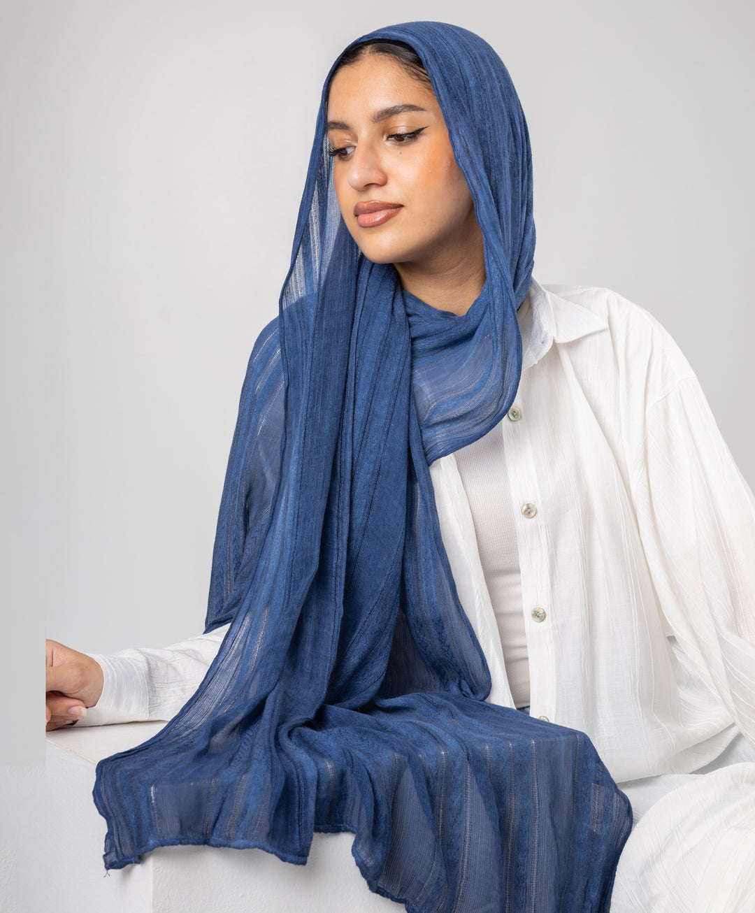Striped Marble Linen Scarf