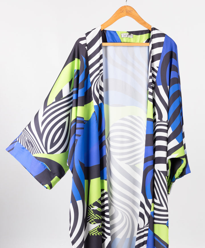 Printed Satin Kimono