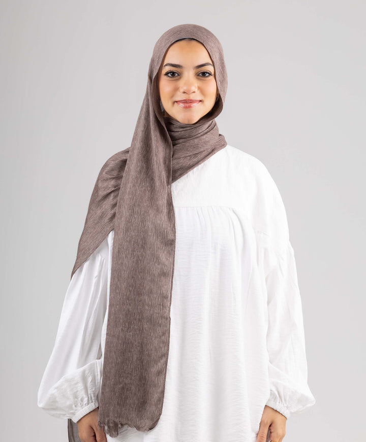 Foggy Marble Tassels Cotton Scarf