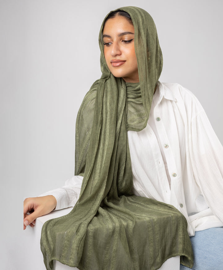 Striped Marble Linen Scarf