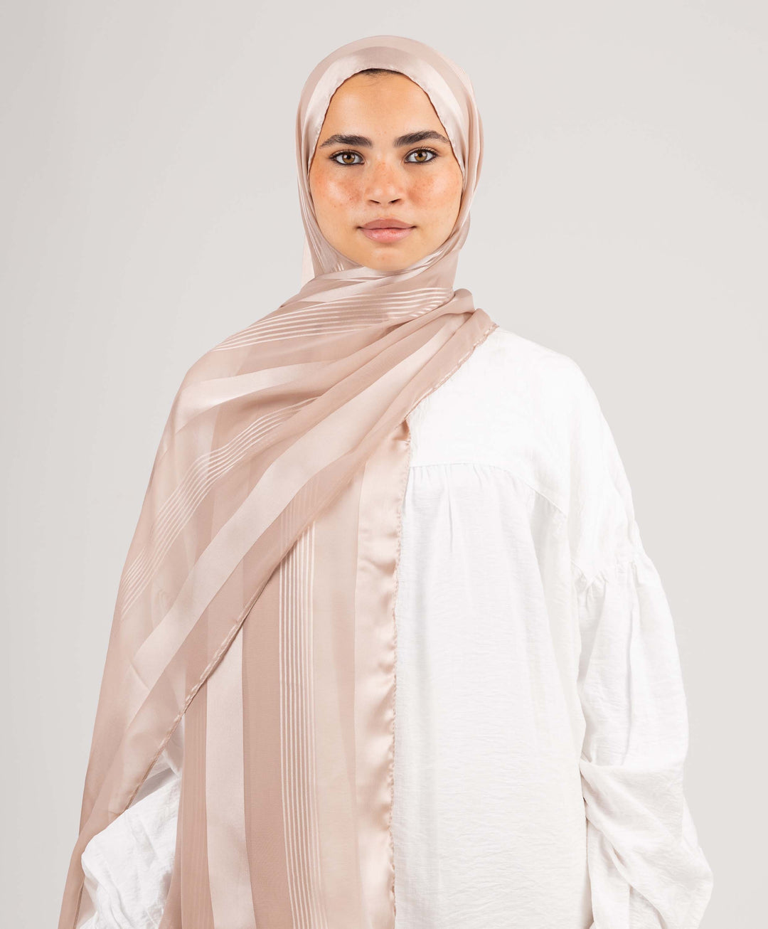 Stately Satin Chiffon Scarf
