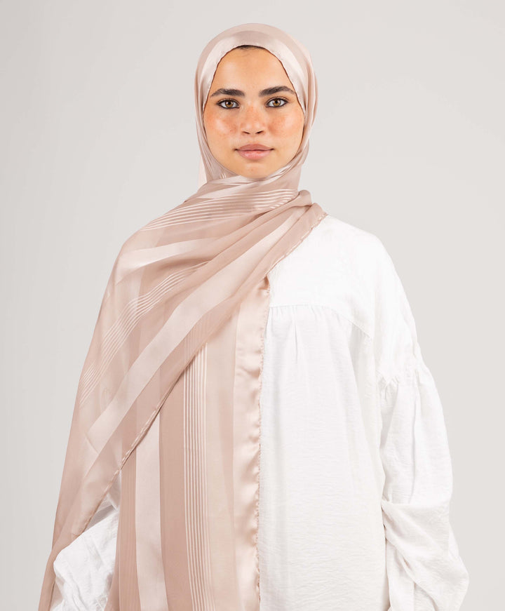 Stately Satin Chiffon Scarf