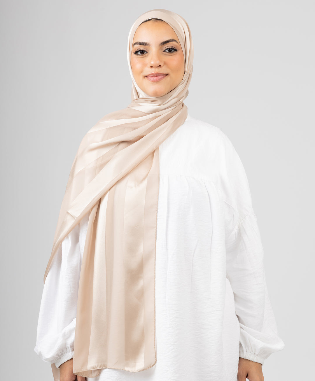 Abstract Satin Chiffon Scarf