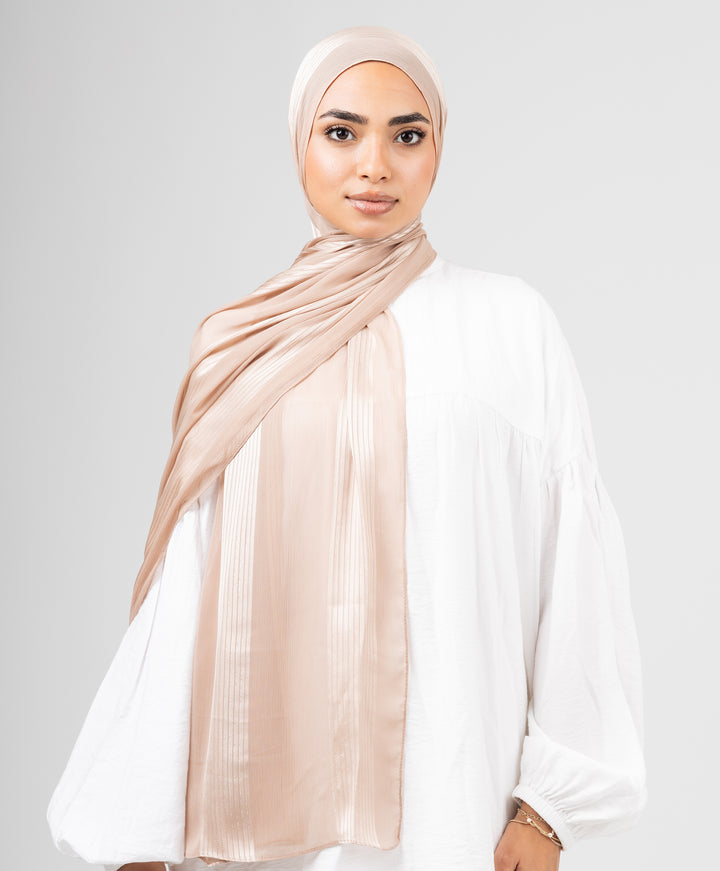 Glittery Crinkle Satin Chiffon Scarf