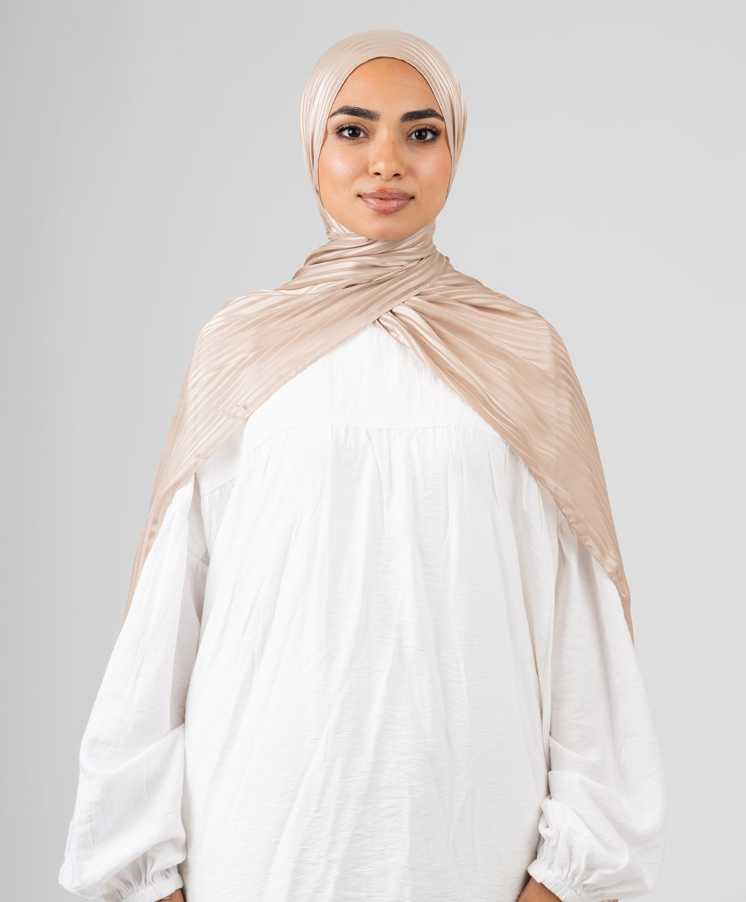 Linear Satin Chiffon Scarf