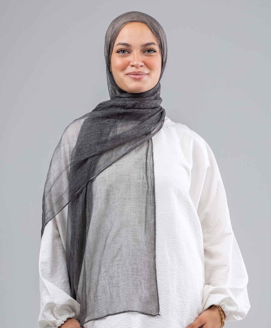 Plain Marble Chiffon Scarf