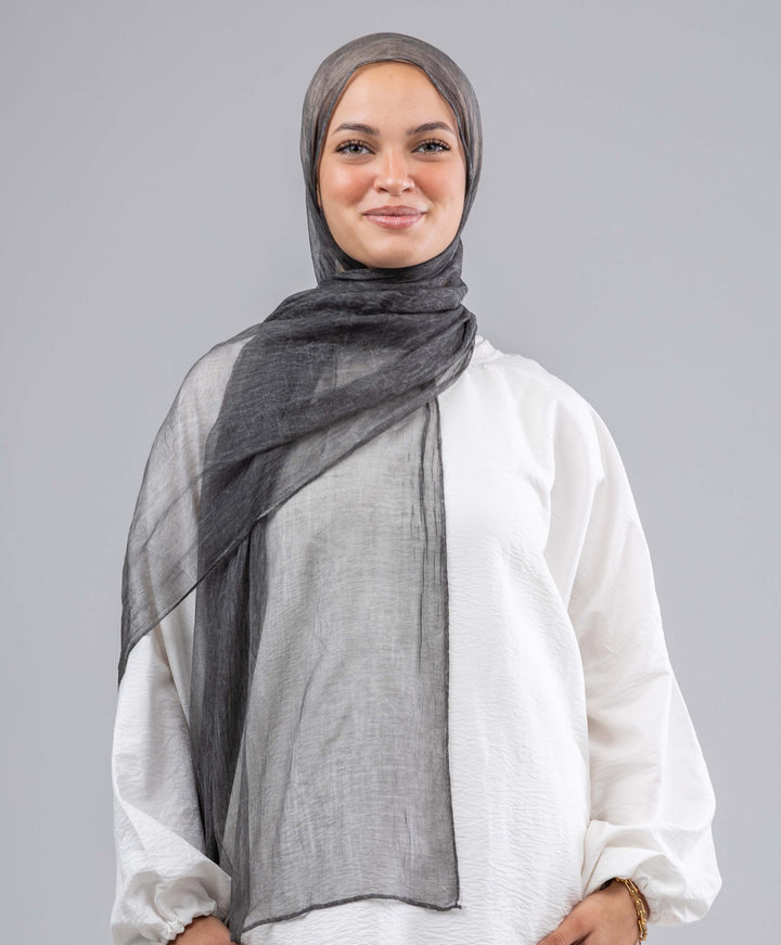 Plain Marble Chiffon Scarf