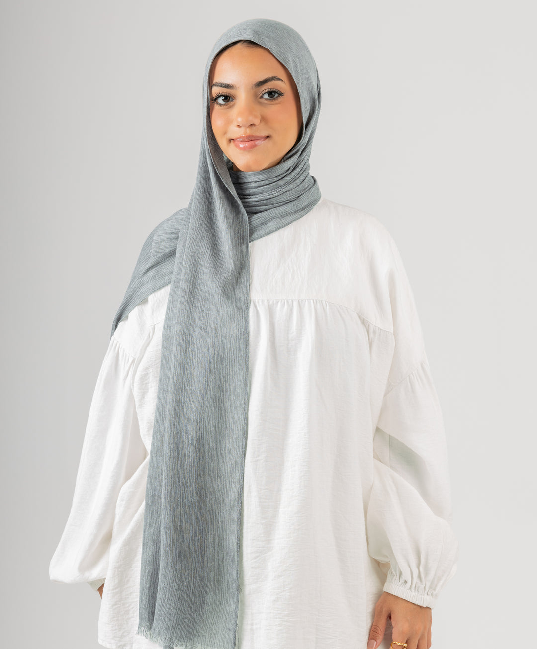 Foggy Marble Tassels Cotton Scarf