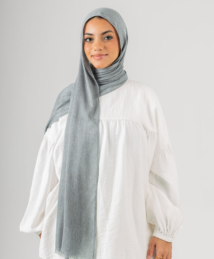 Foggy Marble Tassels Cotton Scarf